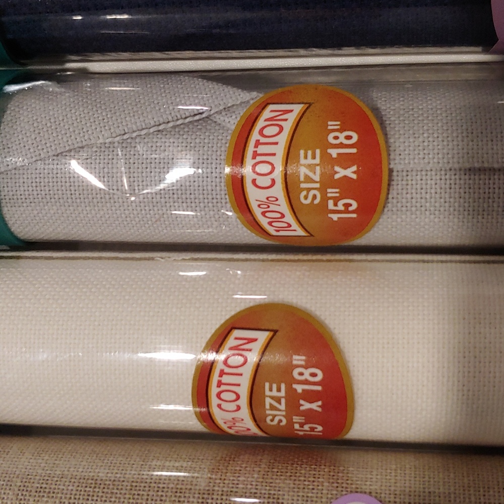 X-stitch Fabric Roll Set - Tan, White, Dark blue. Soft Grey - Picture 4 of 7